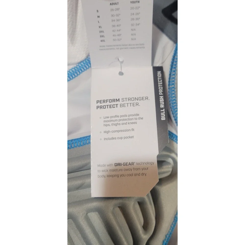 Champro Adult Small ‎ Bull Rush 7 Pad Football Girdle WHITE GRAY New With Tags